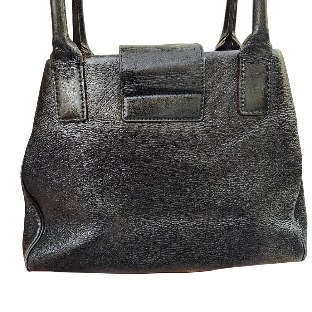 Kate Spade NY Anisha Bexley Black pebbled Leather Satchel Turn-lock Hobo‎ Bag